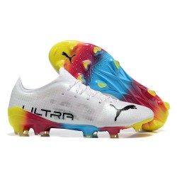 Kopacky Puma ultra 1.4 FG Low Bílý Modrý And Žlutý Pánské 