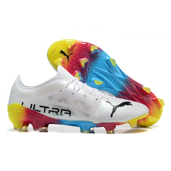 Kopacky Puma ultra 1.4 FG Low Bílý Modrý And Žlutý Pánské