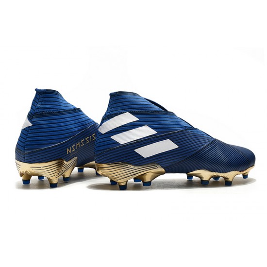 Kopačky Adidas Nemeziz 19+ FG Modrý Zlato Bílá 39-45