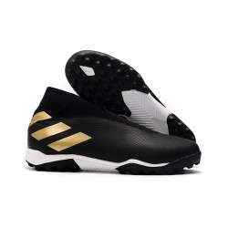 Kopačky Adidas Nemeziz 19.3 Laceless TF Černá Zlato 39-45