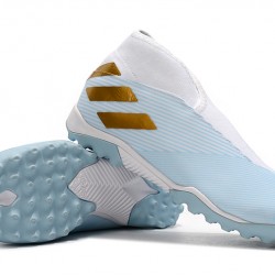 Kopačky Adidas Nemeziz 19.3 Laceless TF Modrý Bílá Zlato 39-45