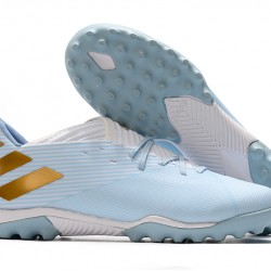 Kopačky Adidas Nemeziz Messi 19.3 TF Modrý Bílá Zlato 39-45