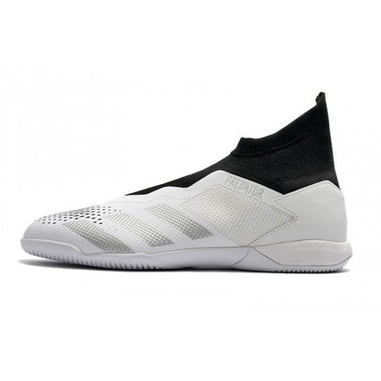 Kopačky Adidas PČervenéator 20.3 Laceless IN Bílá Černá Stříbro 39-45