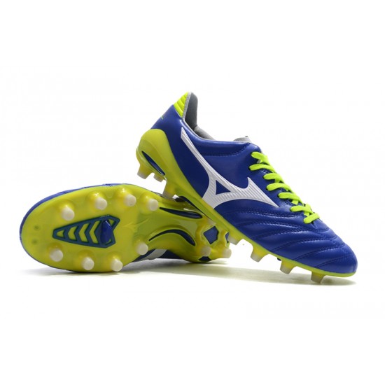 Kopačky Mizuno Morelia Neo II Made in Japan Modrý Stříbro Zelená 39-45