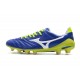 Kopačky Mizuno Morelia Neo II Made in Japan Modrý Stříbro Zelená 39-45