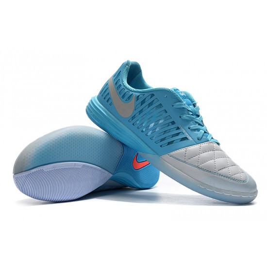 Kopačky Nike Lunar Gato II IC Bílá Modrý Stříbro 39-45