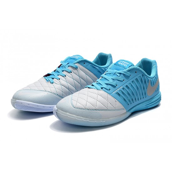 Kopačky Nike Lunar Gato II IC Bílá Modrý Stříbro 39-45