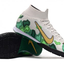 Kopačky Nike Mercurial Superfly 7 Elite MDS IC Bílá Zelená Zlato 39-45
