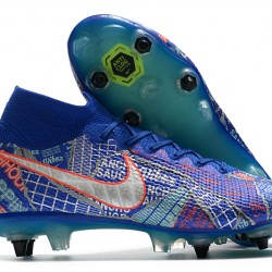 Kopačky Nike Mercurial Superfly 7 Elite SG-PRO AC Modrý oranžový Stříbro 39-45