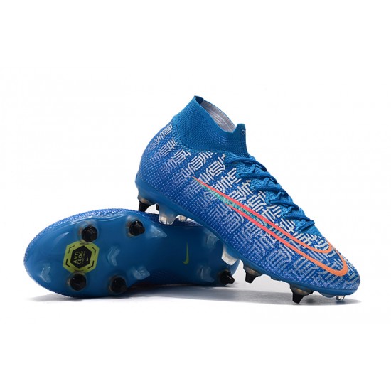 Kopačky Nike Mercurial Superfly 7 Elite SG-PRO AC Modrý Bílá oranžový 39-45