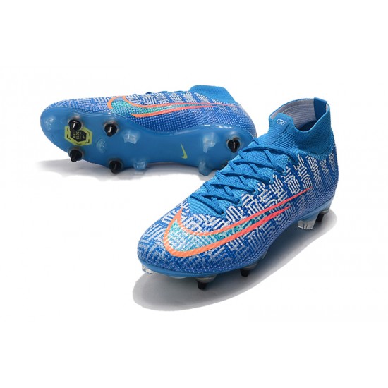 Kopačky Nike Mercurial Superfly 7 Elite SG-PRO AC Modrý Bílá oranžový 39-45