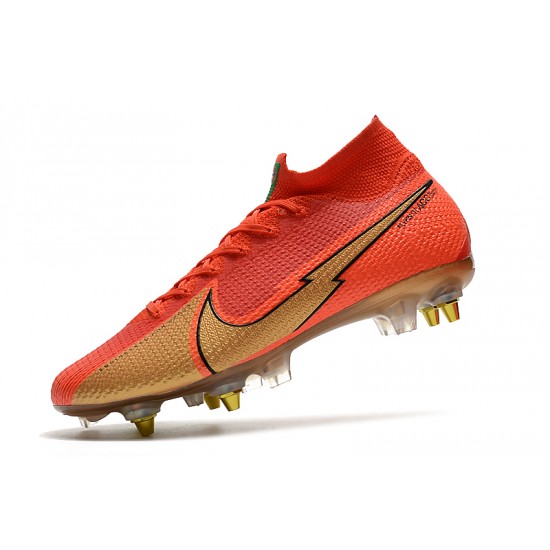 Kopačky Nike Mercurial Superfly 7 Elite SG-PRO AC Červené Zlato 39-45