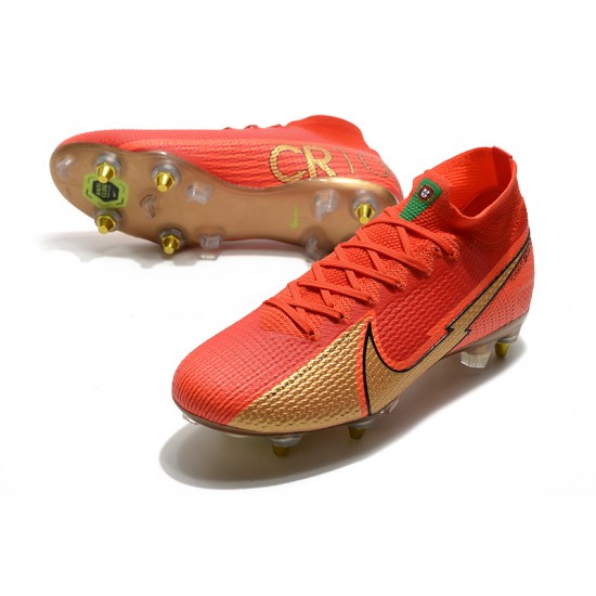 Kopačky Nike Mercurial Superfly 7 Elite SG-PRO AC Červené Zlato 39-45