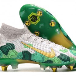 Kopačky Nike Mercurial Superfly 7 Elite SG-PRO AC Bílá Zelená Zlato 39-45