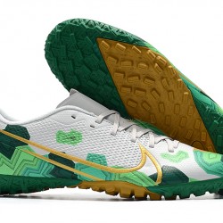Kopačky Nike Mercurial Vapor 13 Academy TF Bílá Zelená Zlato 39-45