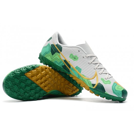 Kopačky Nike Mercurial Vapor 13 Academy TF Bílá Zelená Zlato 39-45