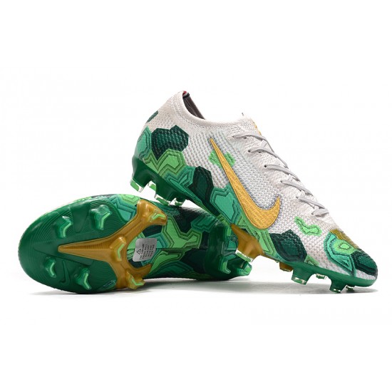 Kopačky Nike Mercurial Vapor 13 Elite FG Bílá Zelená Zlato 39-45
