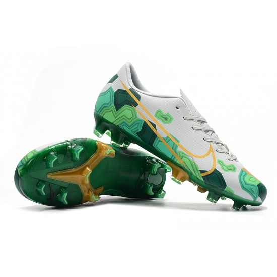 Kopačky Nike Mercurial Vapor XIII FG Bílá Zelená Zlato 39-45