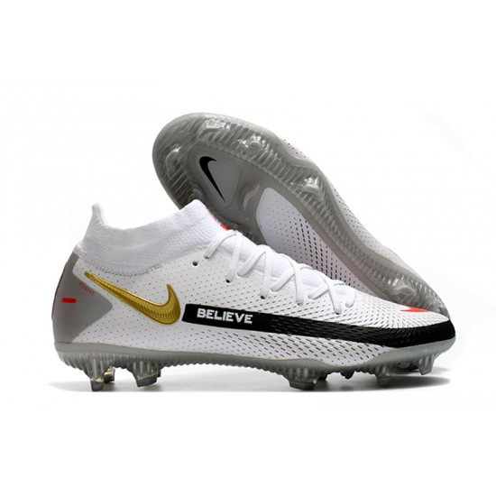 Kopačky Nike Phantom GT Elite Dynamic Fit FG Bílá Černá Šedá 39-45