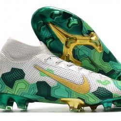 Kopačky Nike Superfly 7 Elite SE FG Bílá Zelená Zlato 35-45
